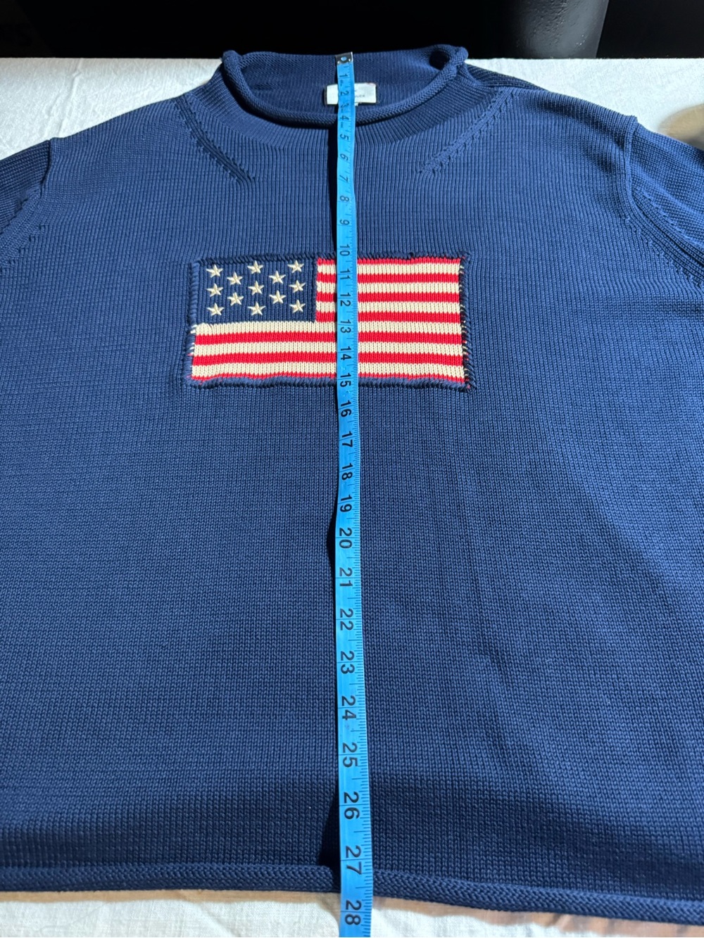 Tuckernuck Navy Cotton Rollneck Americana Flag Sweater XXL - Picture 8 of 8